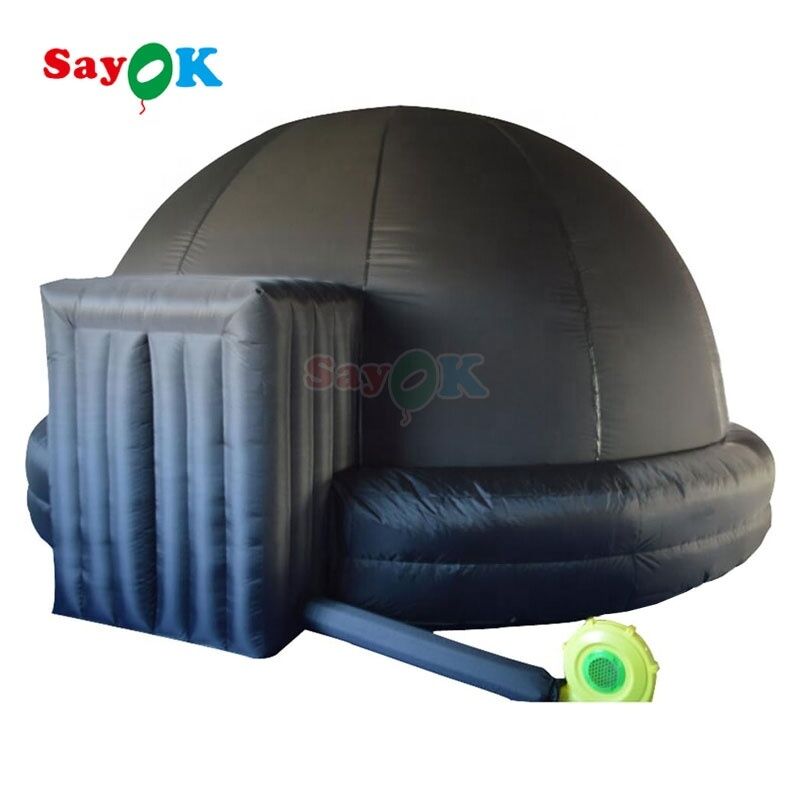 Sayok Noir 5m Portable Planétarium Dôme gonflable Taille personnalisée Tente de cinéma d'astronomie gonflable pour les événements scolaires en plein air