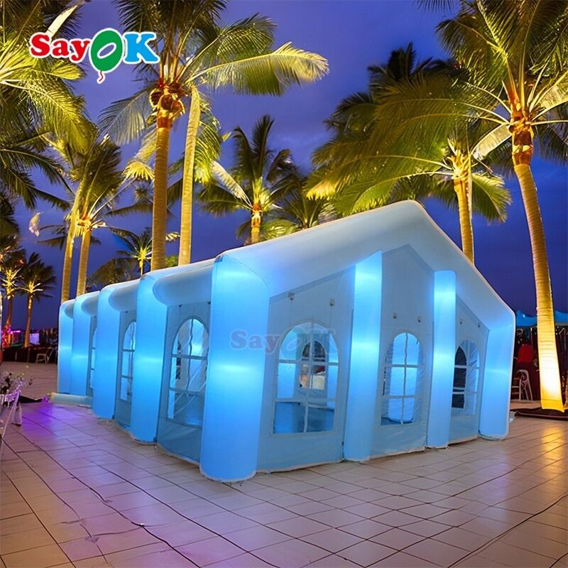 Sayok Grande Tente Publicitaire Extérieure pour Mariage, Club, Fêtes, Événements pour 200 Personnes avec LED