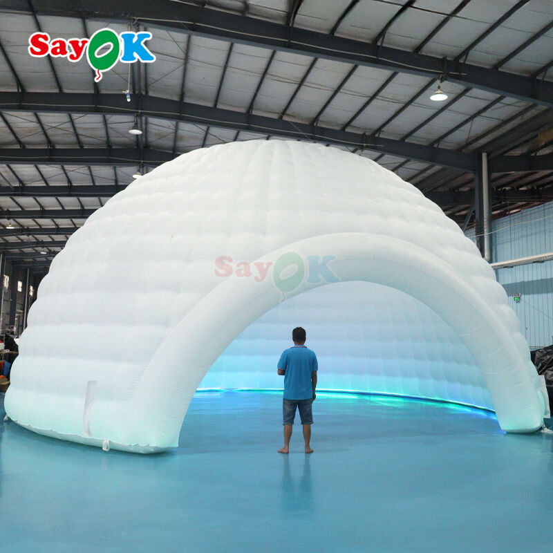 Éclairage LED Tente à dôme gonflable imperméable avec taille personnalisable pour les événements en plein air