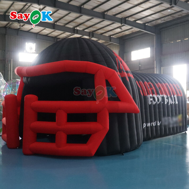 Customized Size Durable 210D Oxford Cloth Inflatable Football Helmet Tunnel Tent with Easy Setup